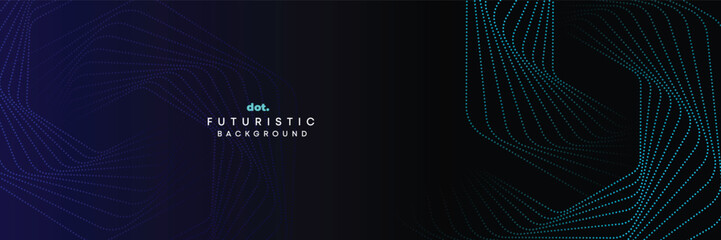 Abstract Blue, Green Gradient Flowing Dot Waving Particle geometric Technology Background. Digital Futuristic Purple, Pink Gradient Dotted Wave. Concept For Science, Music cover, website, header