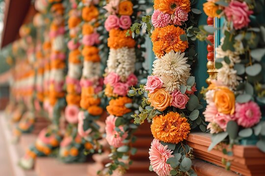 Kerala Christian floral decorations Focus on the intricate floral decorations in Kerala Christian weddings