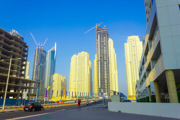 Canvas Print -  High rise buildings and streets in Dubai, UAE