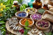 A holistic health workshop with natural remedies and acupuncture