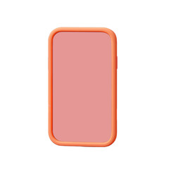 Wall Mural - Cute pastel smartphone, 3D style, isolated on white or transparent background cutout.