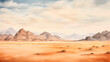 © Gomez - watercolor of a desert, desert painting, mountains in the desert