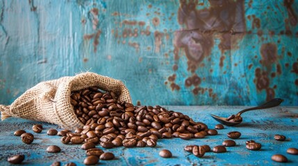 Wall Mural - Coffee beans. Generative AI