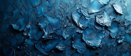Poster - Background or texture of grain blue paint on a wall