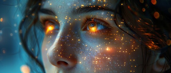 Aufkleber - Using modern computer surfing the internet futuristic metaverse, innovative technology background. Digital technology, internet network connection, big data, digital marketing, internet of things.