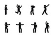 people icons set, man standing, human silhouette