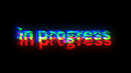Aufkleber - 3D rendering in progress text with screen effects of technological glitches