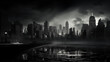 Gloomy Landscape of Sin City. Generative Ai