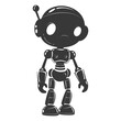 © NikahGeh - Silhouette cute robot black color only full body