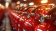 Many fire extinguishers on a white background. Clipping path included. illustration