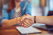 © JesusVDR - Two women shaking hands making a deal