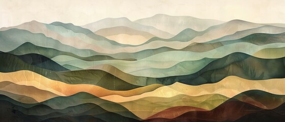 Wall Mural - landscape with mountains