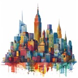Fototapeta Miasto - skyline of city of Newyork USA. New York Skyline