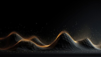 Aufkleber - black hexagon wave of particles and lines big