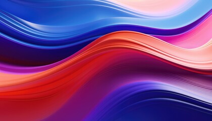 Fototapete - Abstract vibrant colors wavy flow 3d rendered