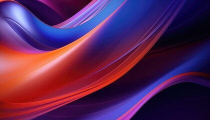 Fototapete - Abstract vibrant colors wavy flow 3d rendered
