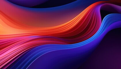Fototapete - Abstract vibrant colors wavy flow 3d rendered