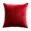 Cushion red pillow velvet pillows isolated on Transparent background.