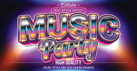 Editable text style effect - Music Party text style theme.