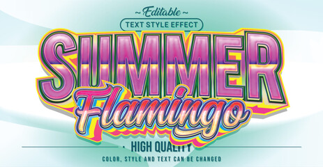Poster - Editable text style effect - Summer Flamingo text style theme.
