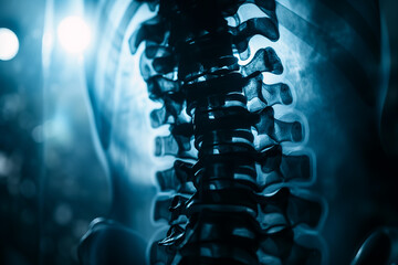 Human spine visualising by x-ray