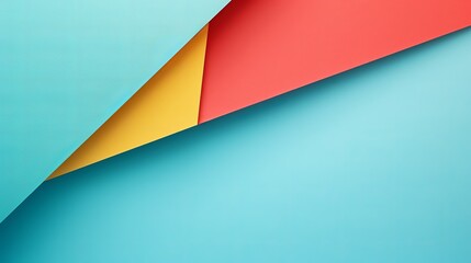 Poster - An abstract colored paper texture background presents minimal geometric shapes and lines in light blue, navy, red, and yellow colors, offering a visually dynamic composition.