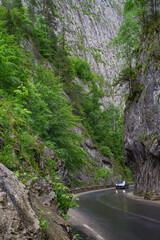 Poster - Amazing summer view of Bicaz Canyon/Cheile Bicazului. Canyon is one of the most spectacular roads in Romania. Impressive scene of Neamt County, Romania,Carpathian Mountains, Europe	