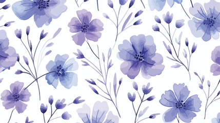  Watercolor seamless pattern with simple hand drawn f