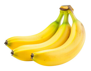 Wall Mural - Three bananas are sitting on a white background
