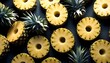 Pineapple slices macro background