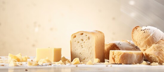 Poster - A Variety of Freshly Baked Bread Loaves and Slices on Display in a Bakery Shop