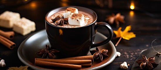 Sticker - Warm and Cozy: A Cup of Hot Chocolate Delight With a Dash of Cinnamon Spice