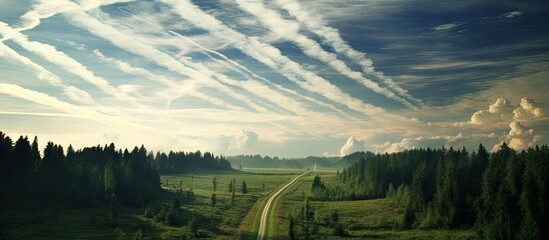 Fototapete - Enchanting Pathway Winding Through Lush Green Forest Landscape on a Tranquil Day