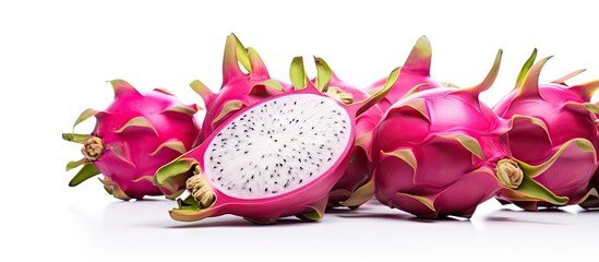 Poster - Vibrant Dragon Fruit Displayed on a Clean White Background in Fresh Produce Concept