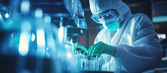 Poster - Innovative Scientist Conducting Experiments in a Modern Laboratory Setting