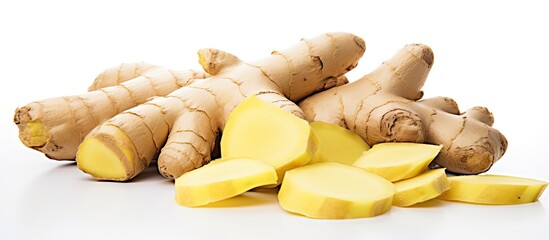 Poster - An Assortment of Freshly Sliced Ginger Root for Spices and Herbal Remedies