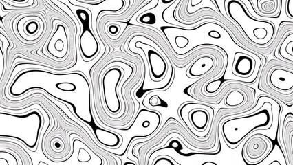 Poster - Animated wavy line motion graphic background. Seamless looped Abstract motion graphic, Abstract moving topographic map lines. Moving wavy line striped