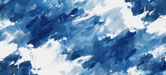 Wall Mural - Seamless pattern background of a painter abstract painting featuring a blue and white background