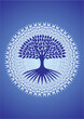 Tree of life, spiritual, sacred, ecological symbol. Stylized drawing on an openwork background . Vector graphics art.