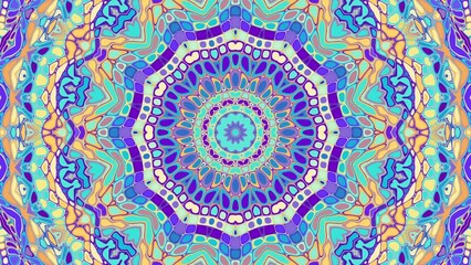 Poster - 4k looped vintage yoga mandala spinning and zooming in