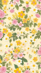 Wall Mural -  background with floral pattern