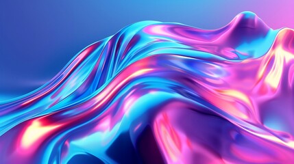 Poster - abstract background with neon waves