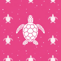 Wall Mural - Ocean turtles as a background on a seamless tile, ai generated