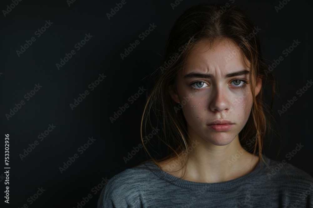 Stock-Illustration „Sad teenager student suffering from bullying ...