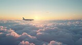 Passenger plane above the clouds 