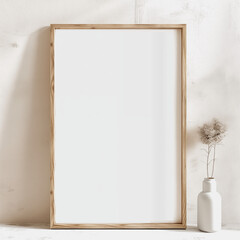 Empty Picture Frame against white wall