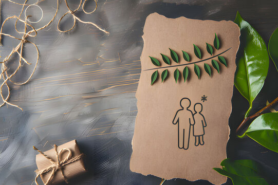 Father's day gift card with legend and copy space