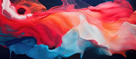 Wall Mural - oil paint stains in red and blue tones