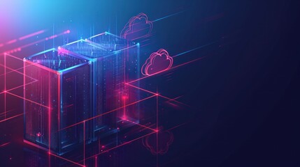 server room, cloud storage data, data center, Data protection,
