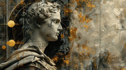 Creative greatest ancient Greek god of Olympus , embodying the timeless allure of classical mythology against a stunning backdrop, evoking the grandeur of the Titans in a mesmerizing wallpaper